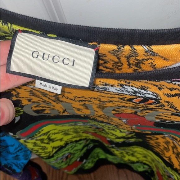 multicolor angry panther heavy felted cotton oversized sweatshirt in rainbow - Picture 2 of 2